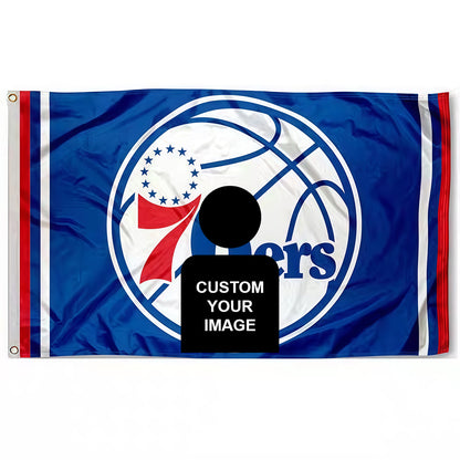 Michael Jackson X Philadelphia 76ers Blue Flag Custom Image