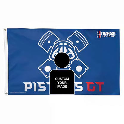 Captain America X Detroit Pistons Blue Flag Custom Image