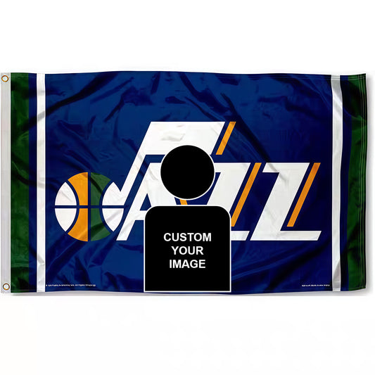 Utah Jazz Blue Flag Custom Image