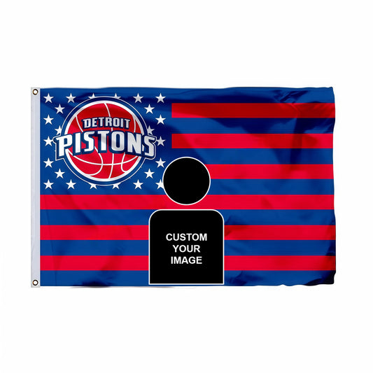 Detroit Pistons Interstices Flag Custom Image