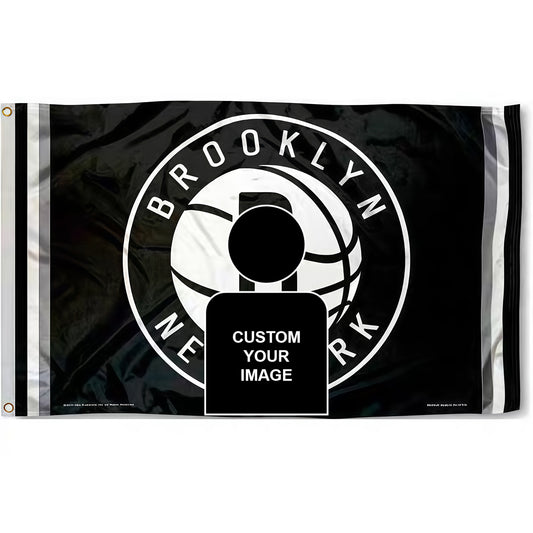 Brooklyn Nets Black Flag Custom Image