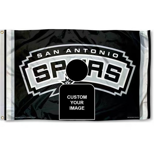 San Antonio Spurs Black Flag Custom Image