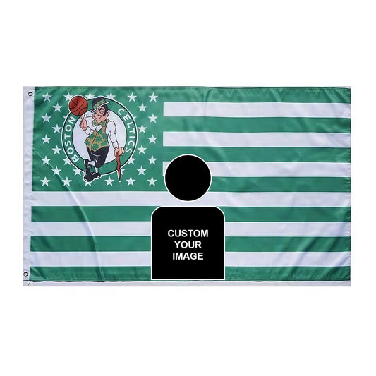 Boston Celtics Stripe Flag Custom Image