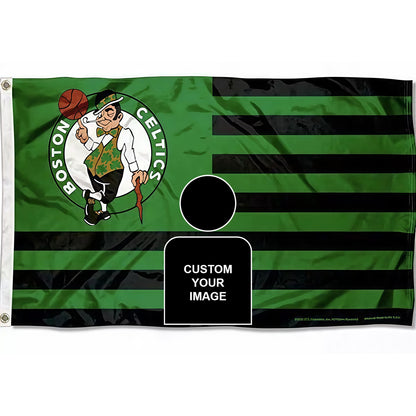Captain America X Boston Celtics Interstices Flag Custom Image