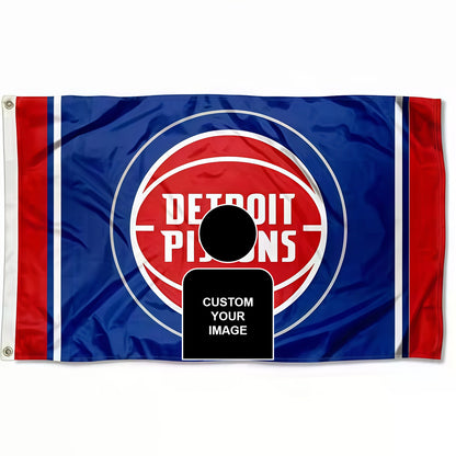 Captain America X Detroit Pistons Classic Flag Custom Image
