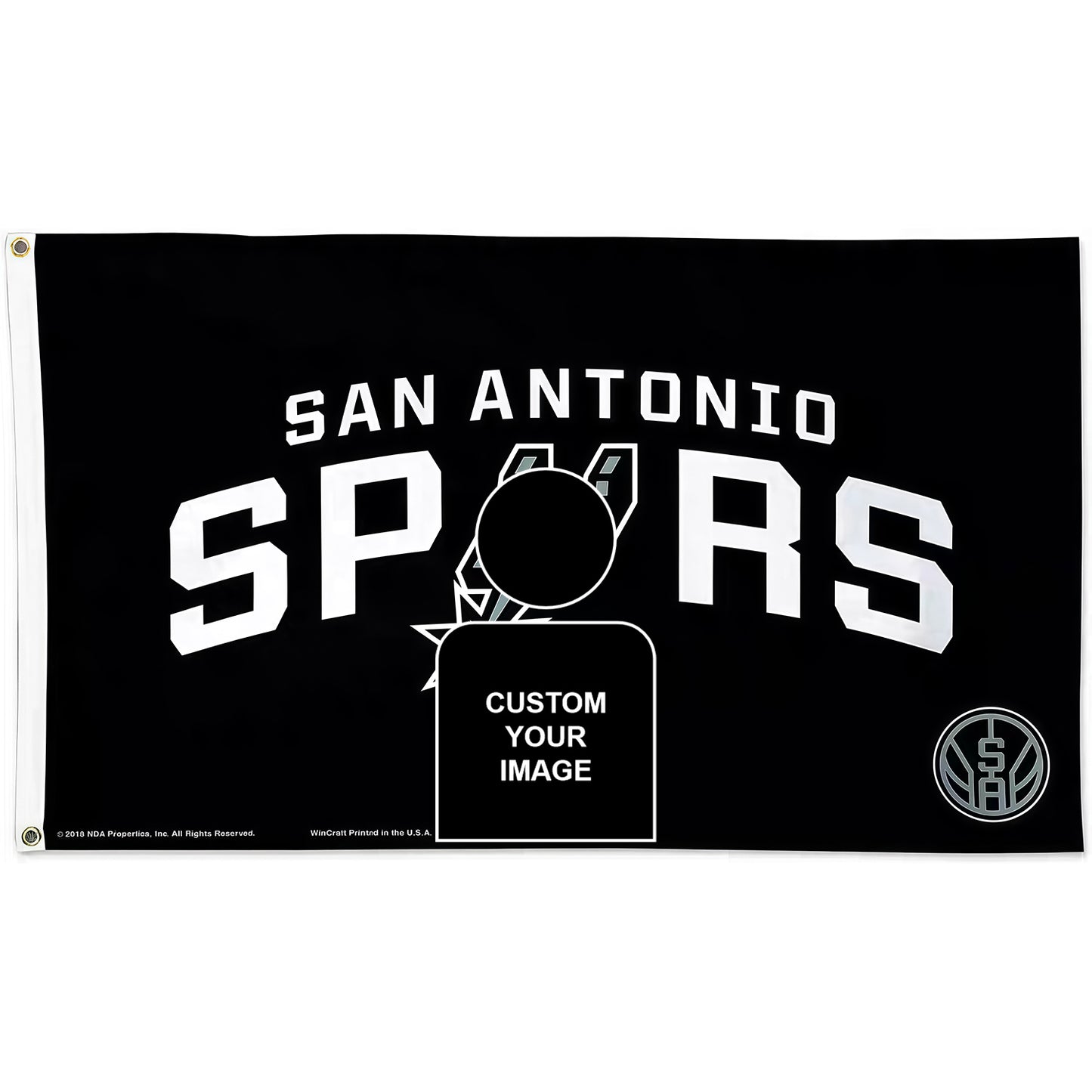Captain America X San Antonio Spurs Black Flag Custom Image