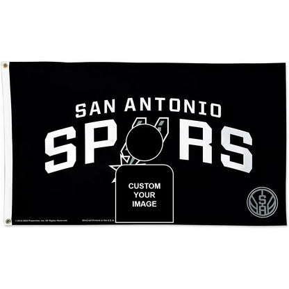 Captain America X San Antonio Spurs Black Flag Custom Image