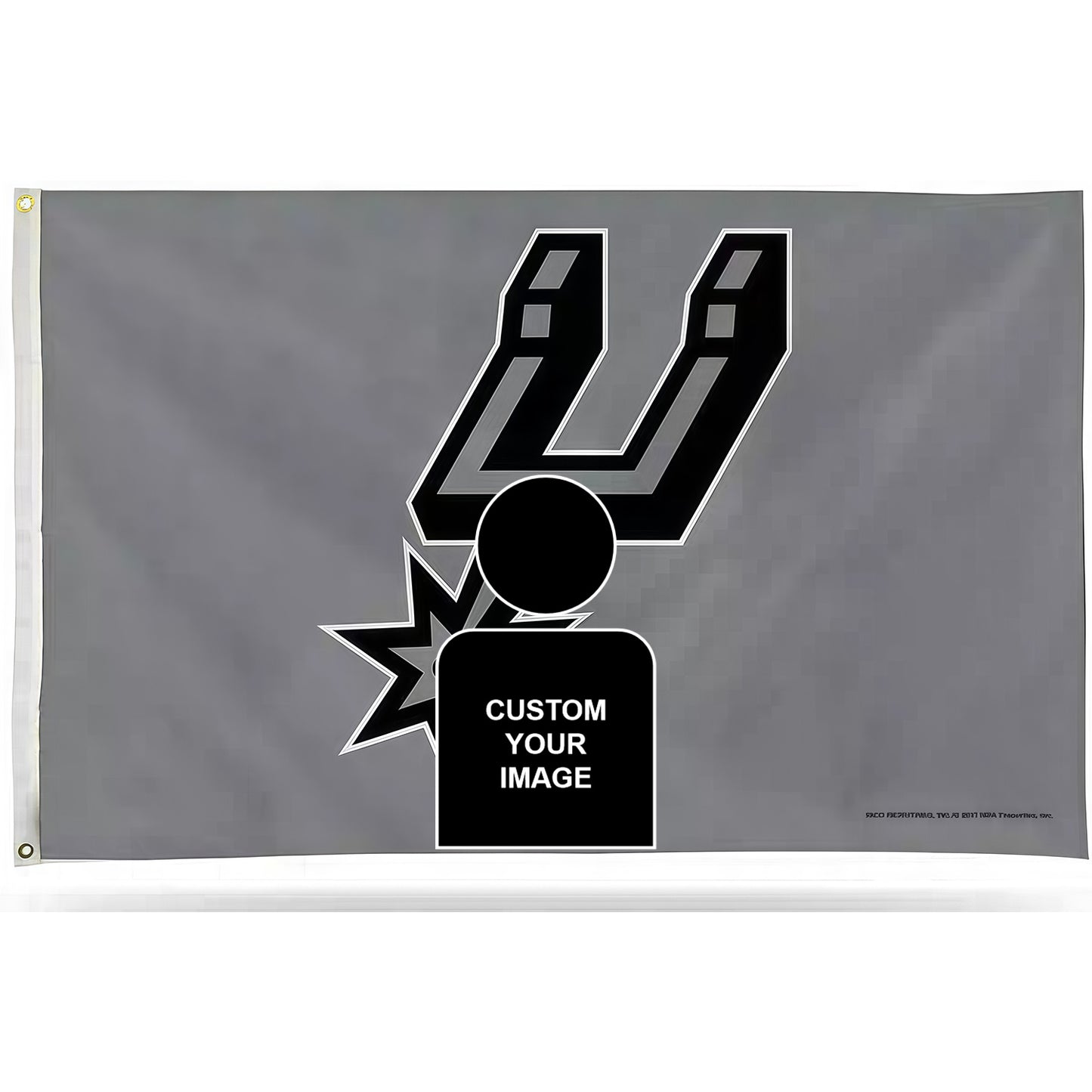 Captain America X San Antonio Spurs Grey Flag Custom Image