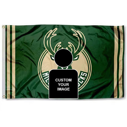 Michael Jackson X Milwaukee Bucks Green Flag Custom Image