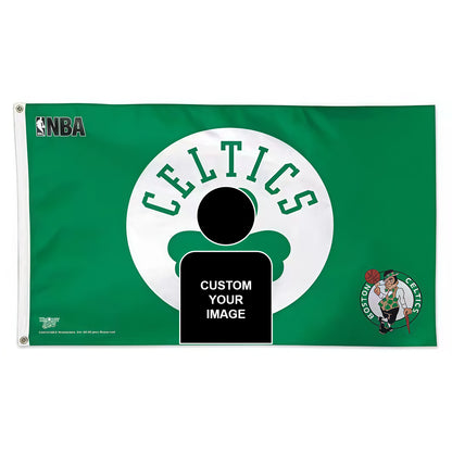 Captain America X Boston Celtics Logo Green Flag Custom Image