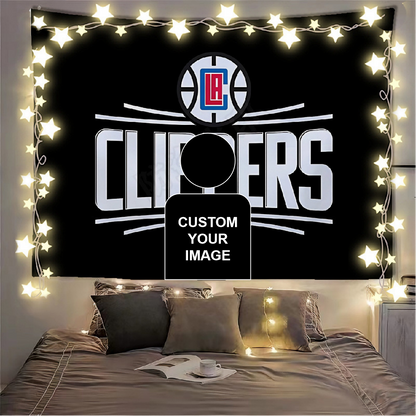 Los Angeles Clippers Black Flag Custom Image