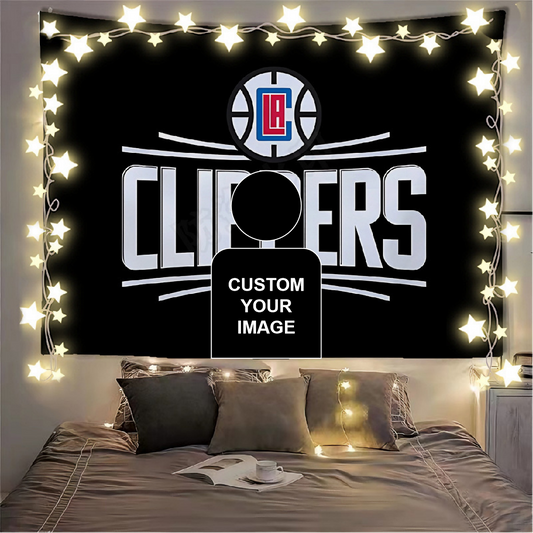 Los Angeles Clippers Black Flag Custom Image