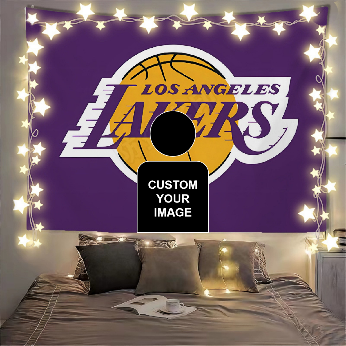 Los Angeles Lakers Purple Flag Custom Image
