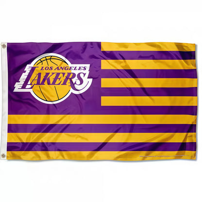 Los Angeles Lakers Interstices Flag Custom Image