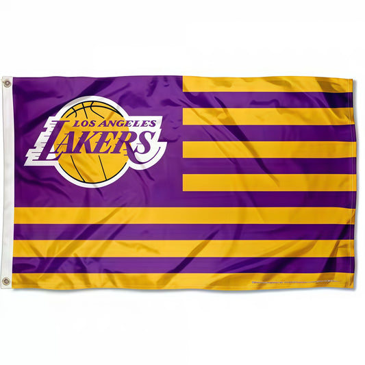 Los Angeles Lakers Interstices Flag Custom Image