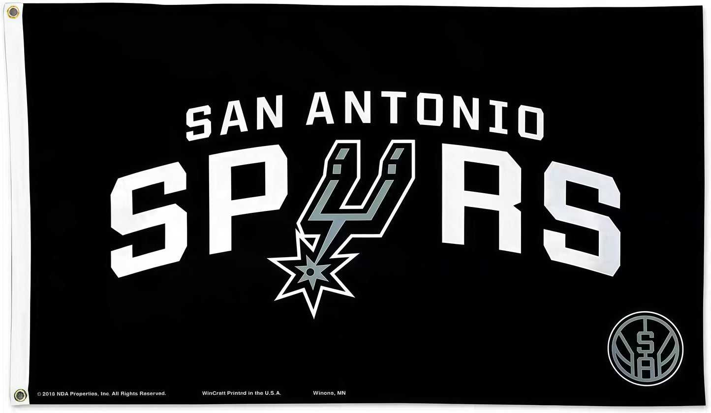 San Antonio Spurs Black Flag Custom Image