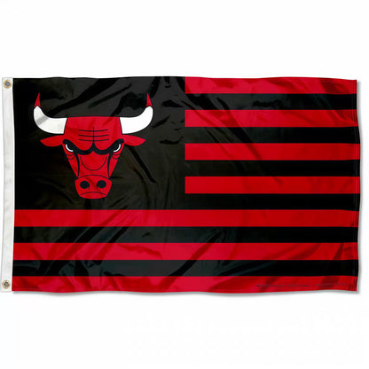 Chicago Bulls Interstices Flag Custom Image