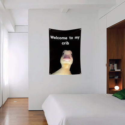 Welcome to My Crib Flag Custom Image