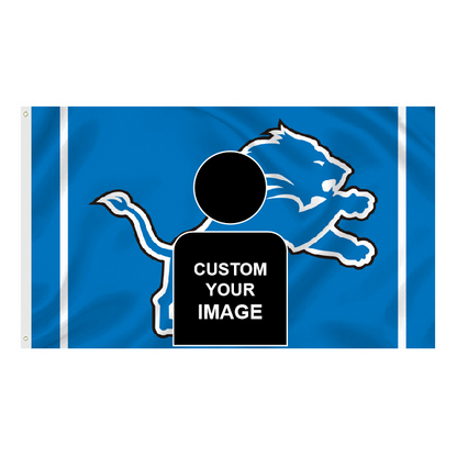 Detroit Lions Flag Custom Image