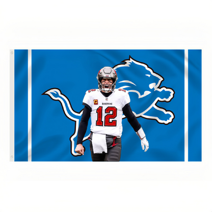 Detroit Lions Flag Custom Image