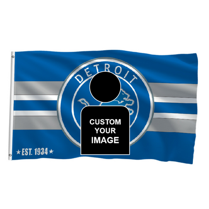 Detroit Lions Flag Custom Image