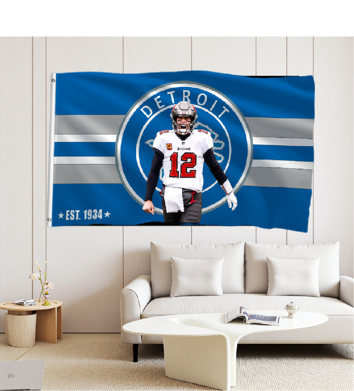 Detroit Lions Flag Custom Image