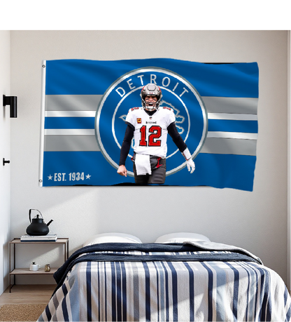 Detroit Lions Flag Custom Image