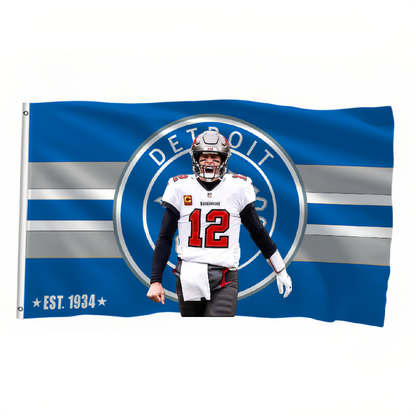Detroit Lions Flag Custom Image