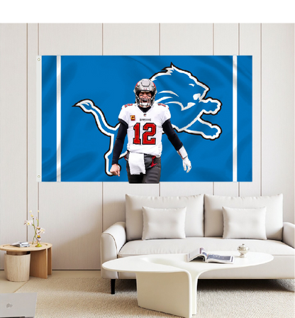Detroit Lions Flag Custom Image