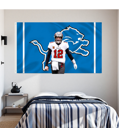 Detroit Lions Flag Custom Image