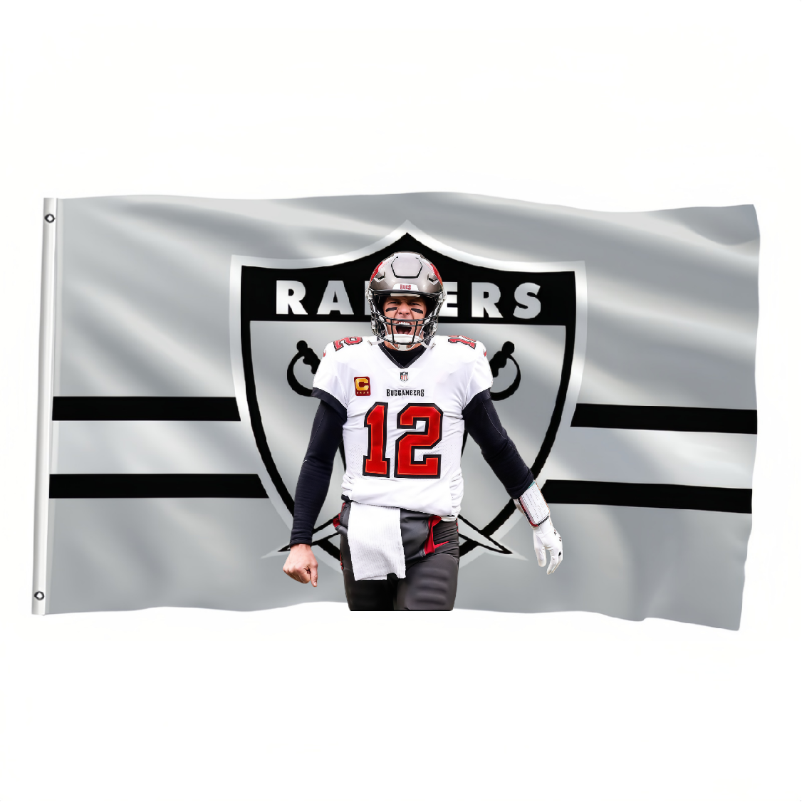 Las Vegas Raiders White Flag Custom Image
