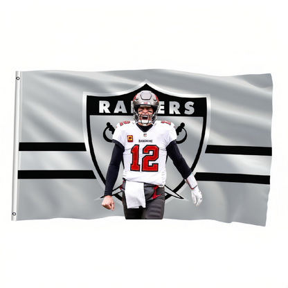 Las Vegas Raiders White Flag Custom Image