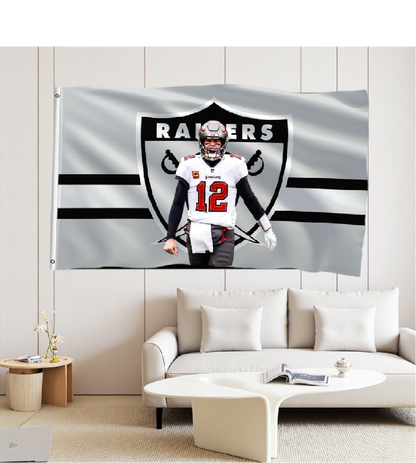 Las Vegas Raiders White Flag Custom Image