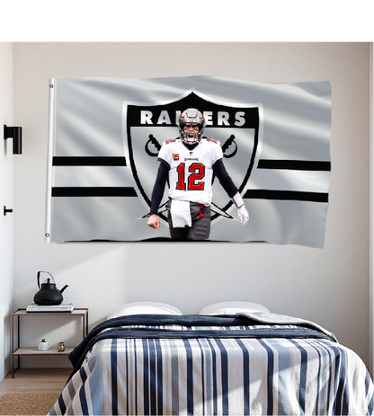 Las Vegas Raiders White Flag Custom Image