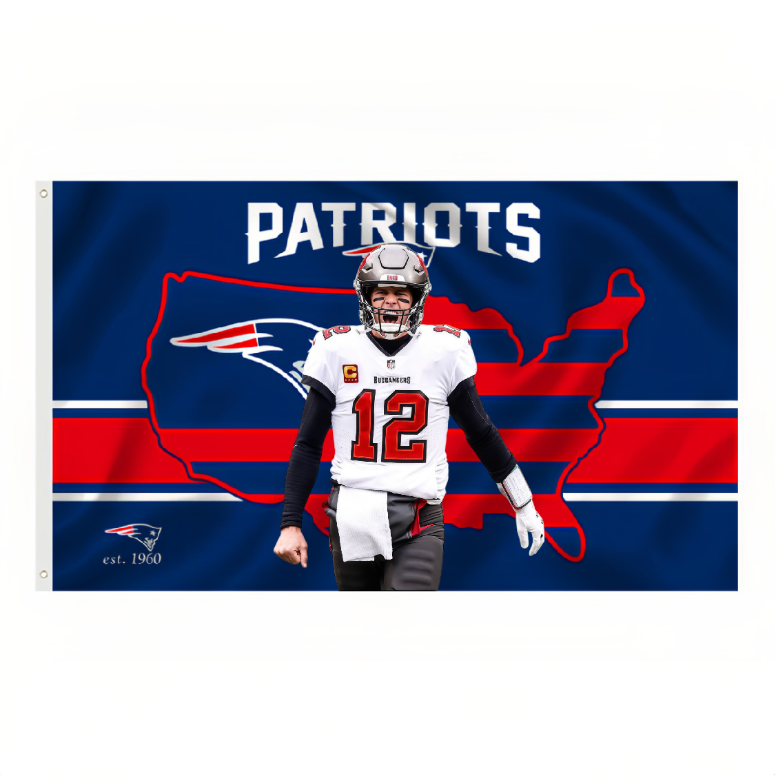 New England Patriots Flag Custom Image