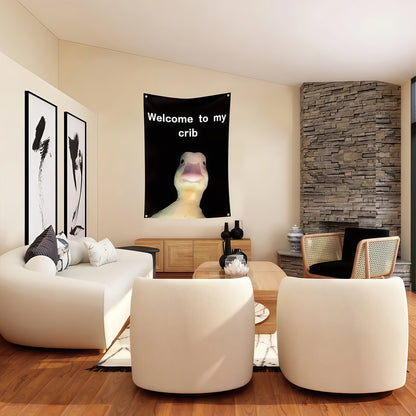 Welcome to My Crib Flag Custom Image