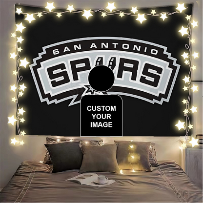 San Antonio Spurs Black Flag Custom Image