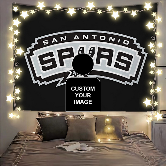 San Antonio Spurs Black Flag Custom Image