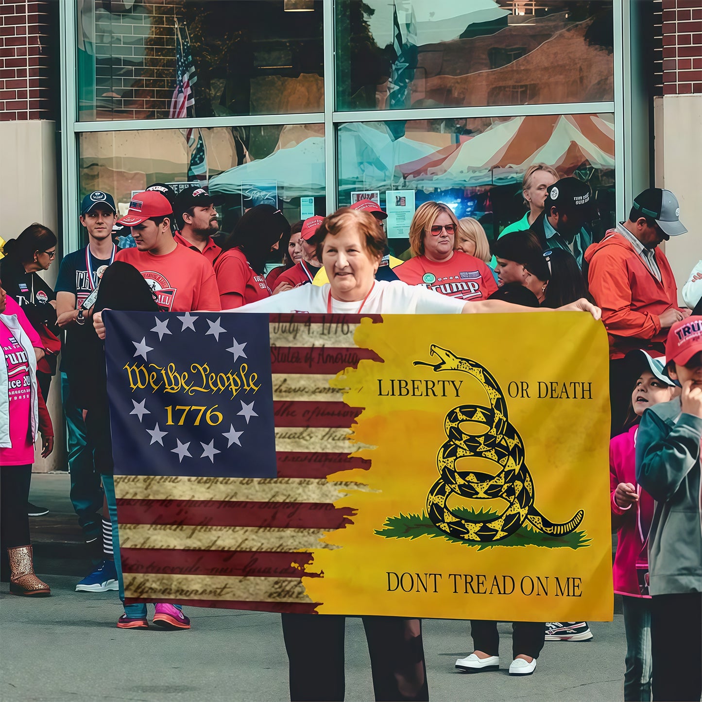 1776 Dont Tread On Me Single-Sided Flag Custom Image