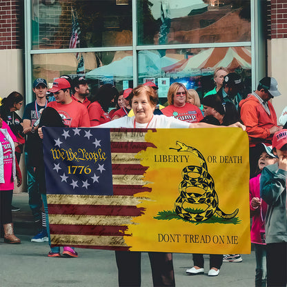 1776 Dont Tread On Me Single-Sided Flag Custom Image