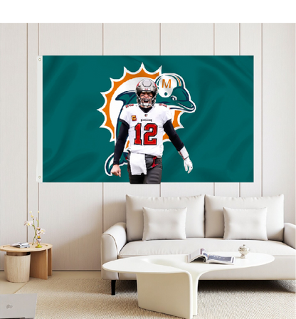 Miami Dolphins Flag Custom Image