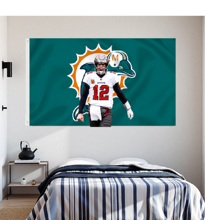 Miami Dolphins Flag Custom Image